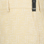 Shorts Shorts de Lino Fendi Amarillo Homme