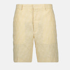 Shorts Shorts de Lino Fendi Amarillo Homme