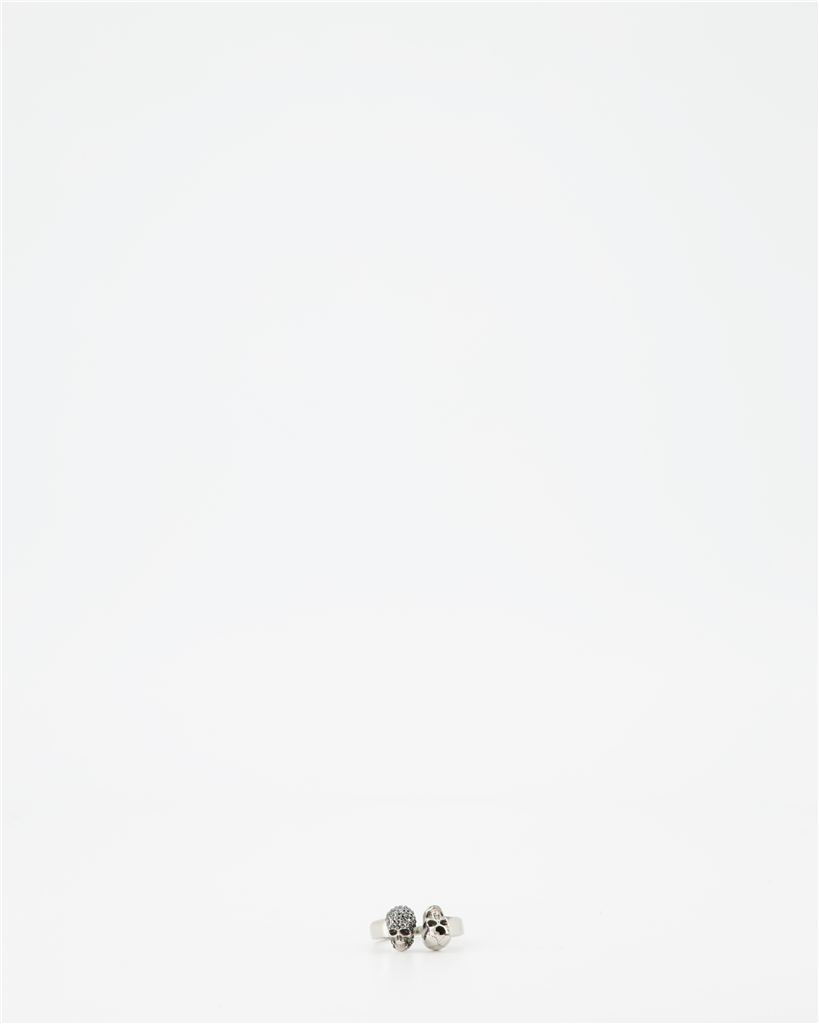 Joyería Bague double Skull Alexander McQueen Plata Homme