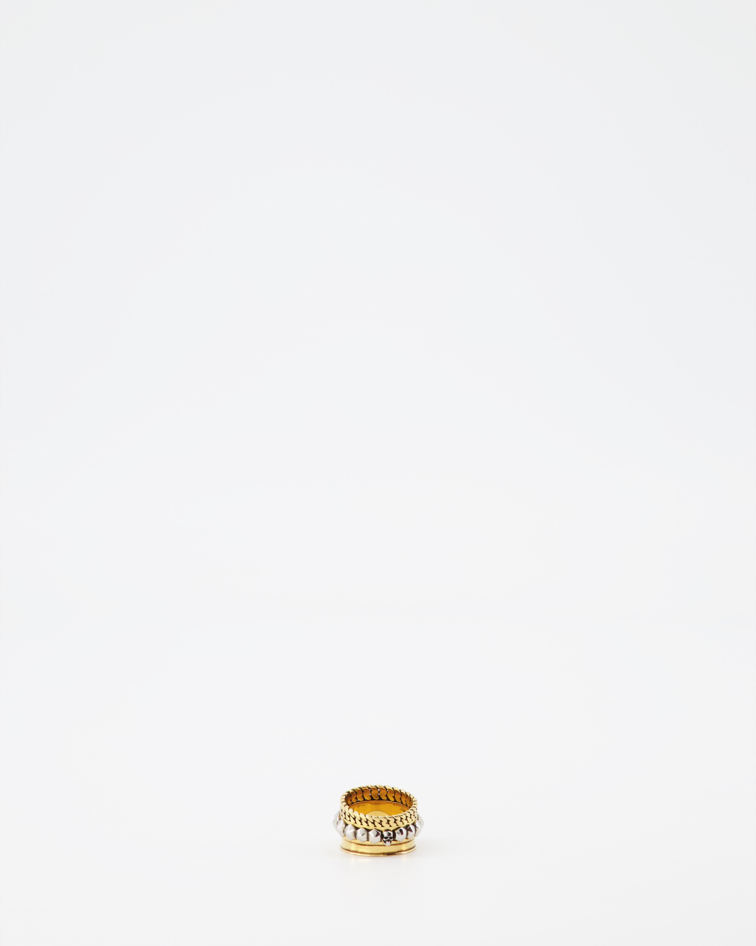 Bijoux Bague Punk Alexander McQueen Doré Femme