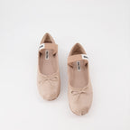 Chaussures plates Ballerines en cuir Miu Miu Beige Femme