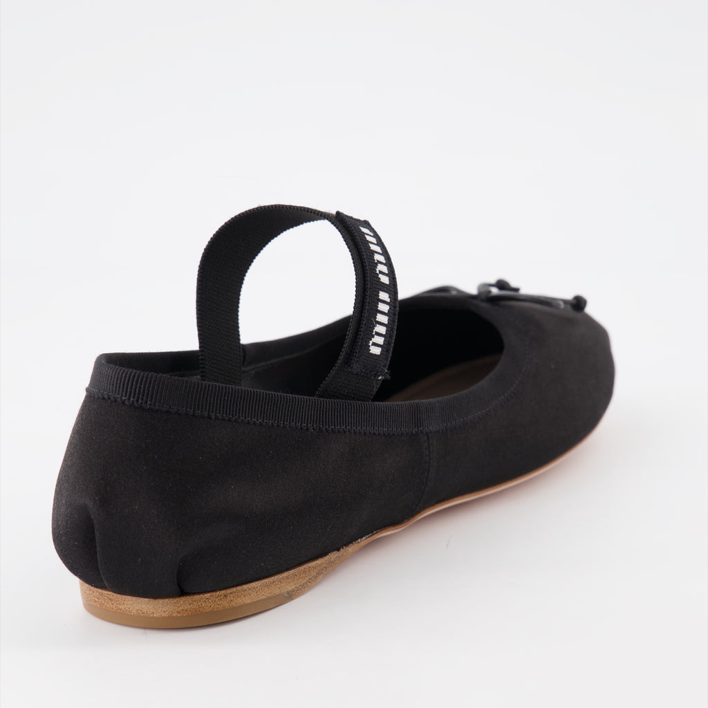Ballerine Ballerines en soie Miu Miu Nero Femme