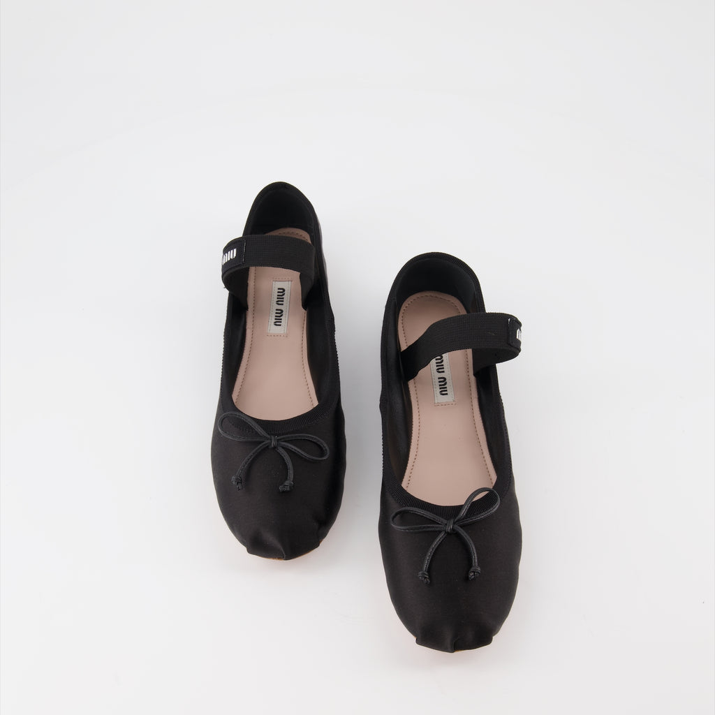 Ballerine Ballerines en soie Miu Miu Nero Femme