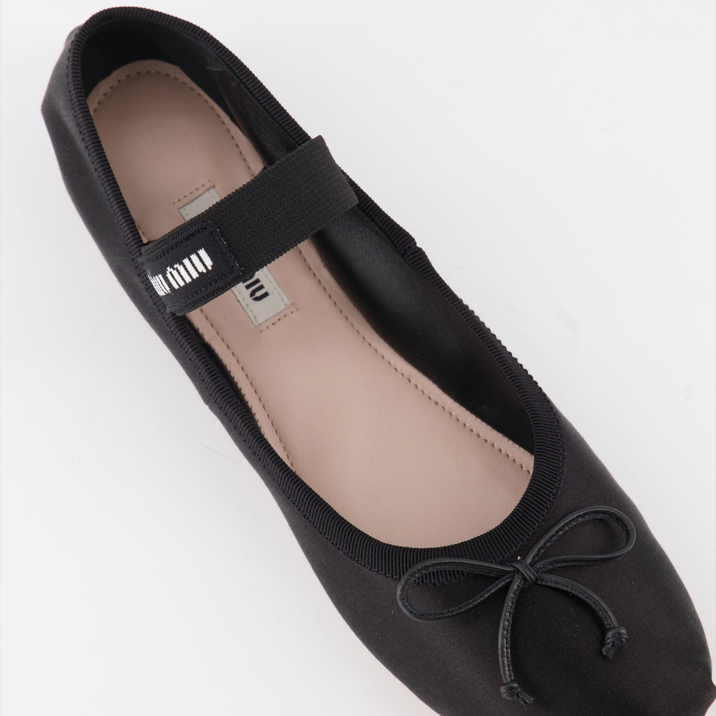 Ballerine Ballerines en soie Miu Miu Nero Femme