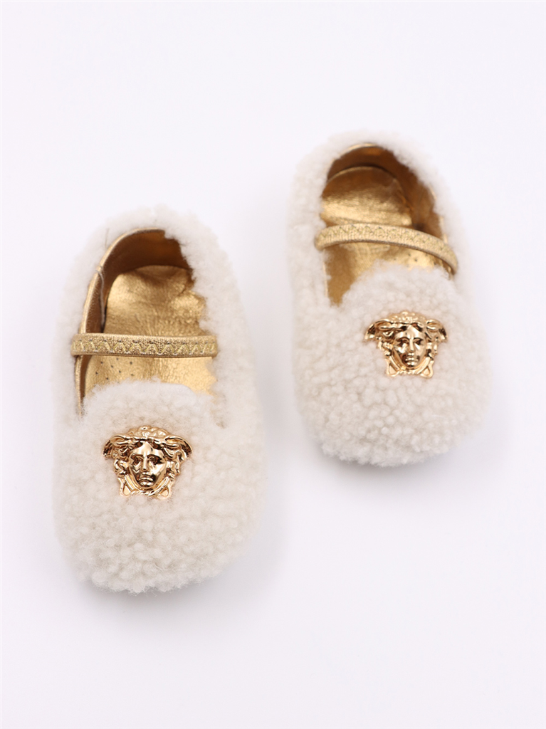 Chaussures Ballerines Medusa Versace Doré Enfants