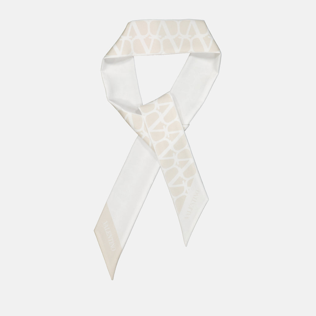 Scarves and gloves VLogo silk headband Valentino Garavani Beige Women