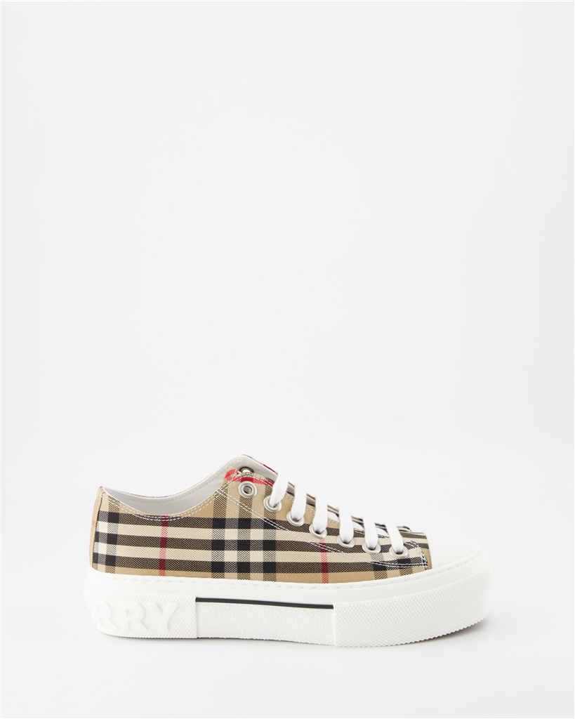 Sneaker Baskets à carreaux Burberry Beige Femme