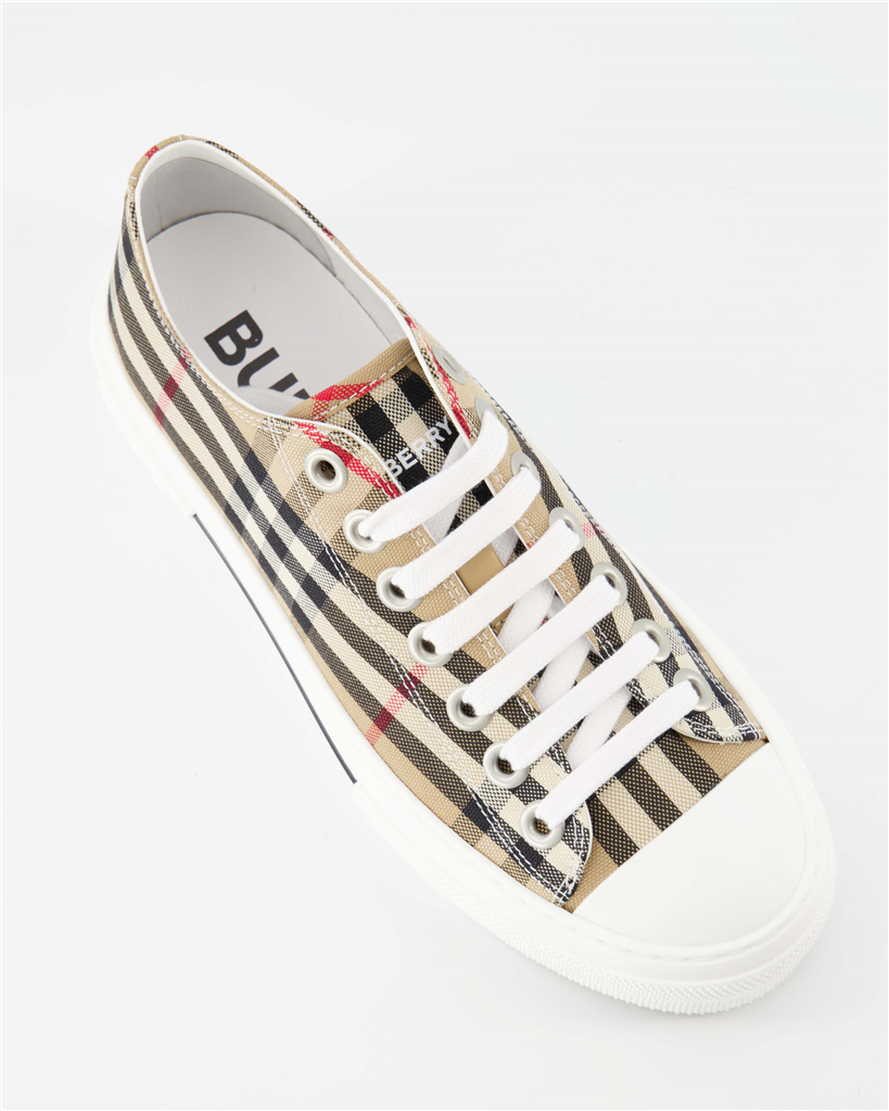 Sneaker Baskets à carreaux Burberry Beige Femme