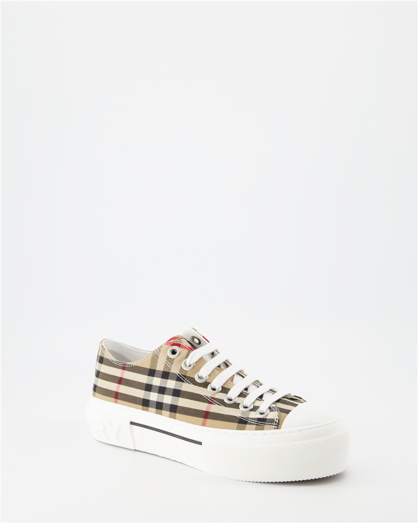 Sneaker Baskets à carreaux Burberry Beige Femme