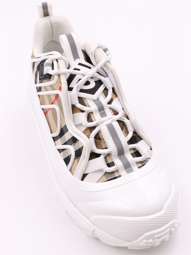 Sneaker Baskets à carreaux Burberry Beige Femme