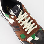 Baskets Baskets Camouflage Rockrunner Valentino Garavani Vert Homme