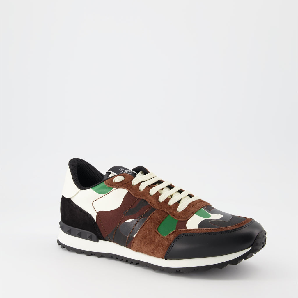 Baskets Baskets Camouflage Rockrunner Valentino Garavani Vert Homme