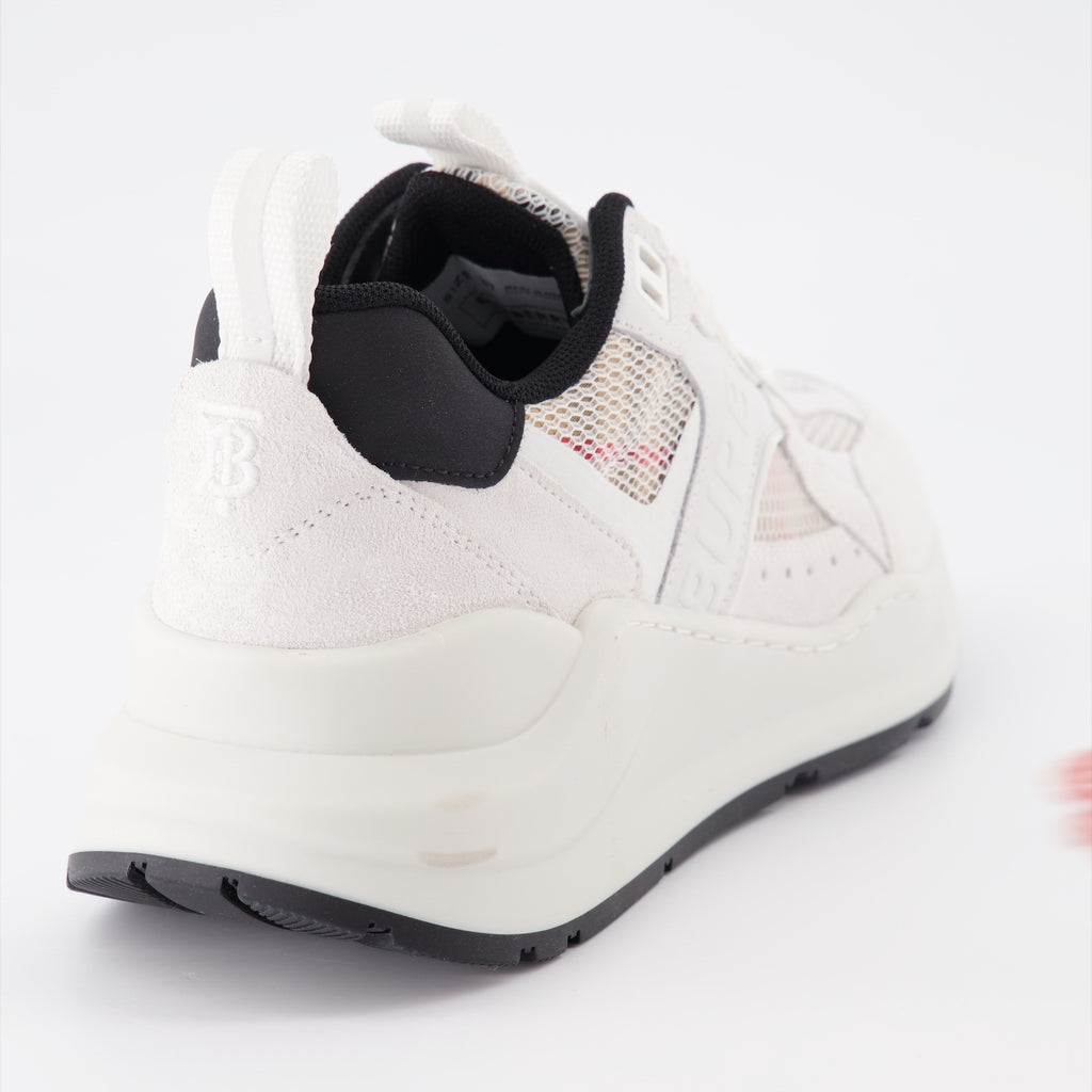 Baskets Baskets en cuir et mesh Burberry Beige Femme