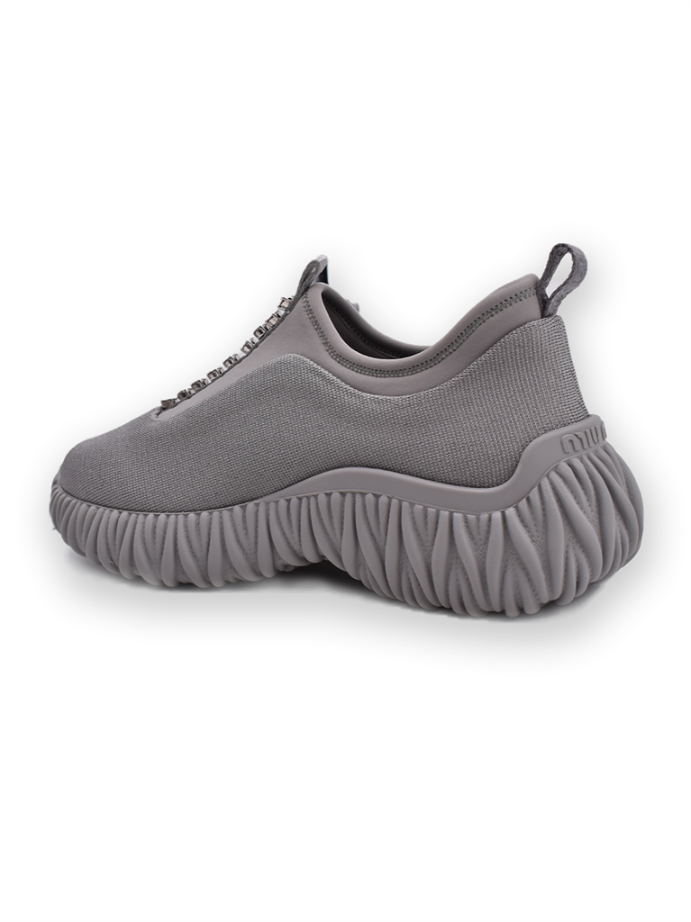 Baskets Baskets en jersey Miu Miu Gris Femme