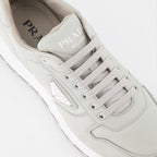 Baskets Baskets en Re-Nylon Prada Gris Homme