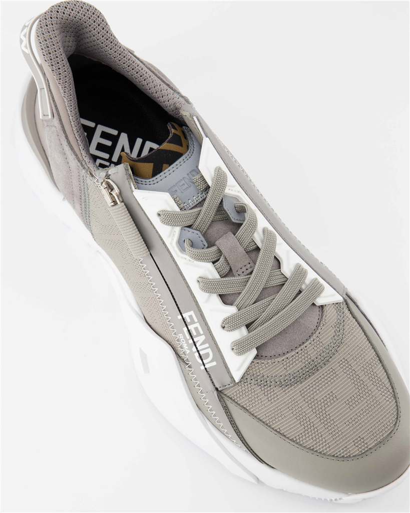 Chaussures de ville Baskets Fendi Flow Fendi Gris Homme