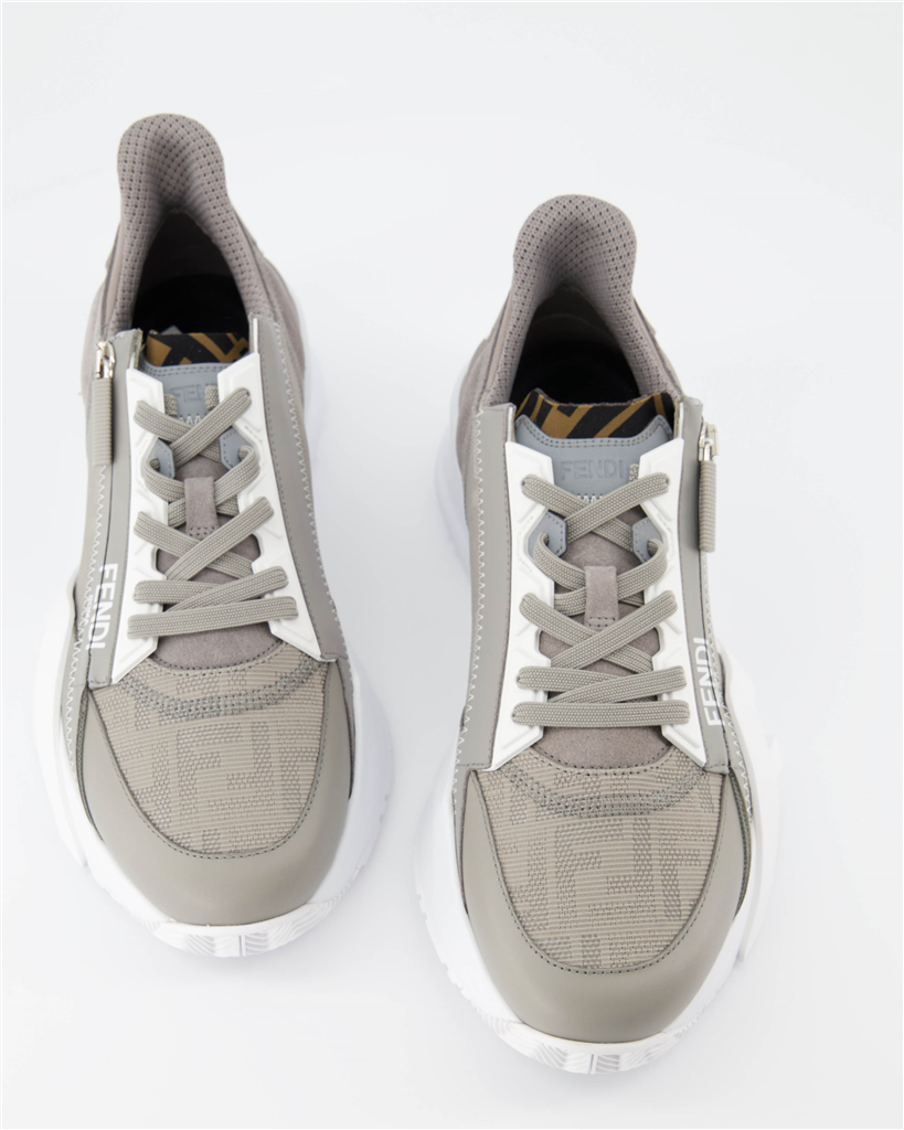 Chaussures de ville Baskets Fendi Flow Fendi Gris Homme