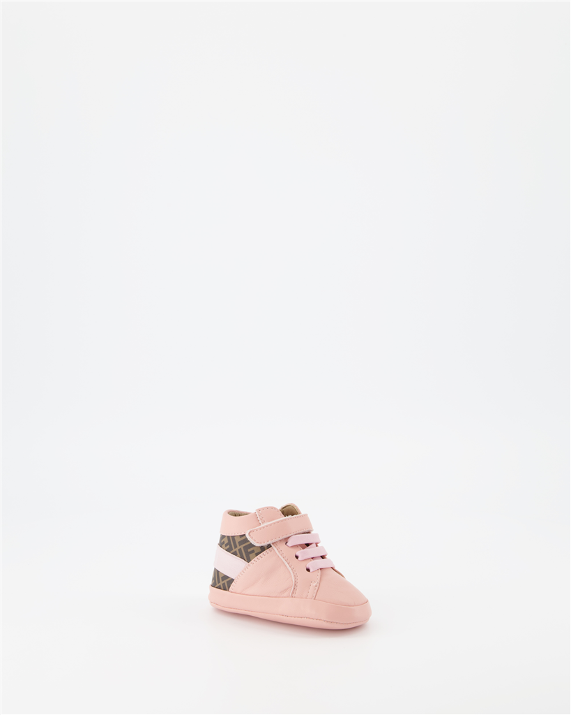 Chaussures Baskets FF Fendi Rose Enfants