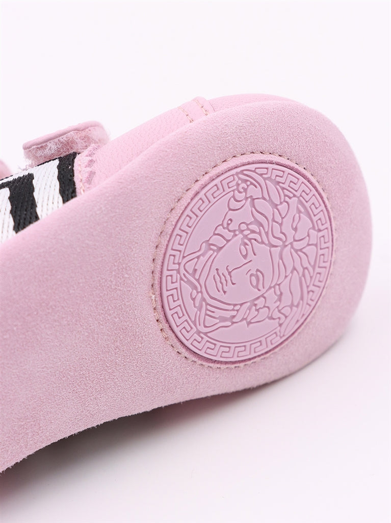 Chaussures Baskets Greca Versace Rose Enfants