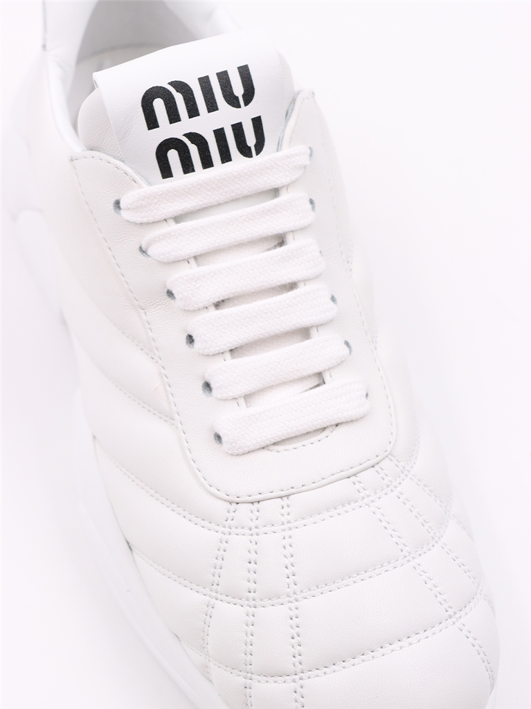 Baskets Baskets nappa Blanc Miu Miu Blanc Femme