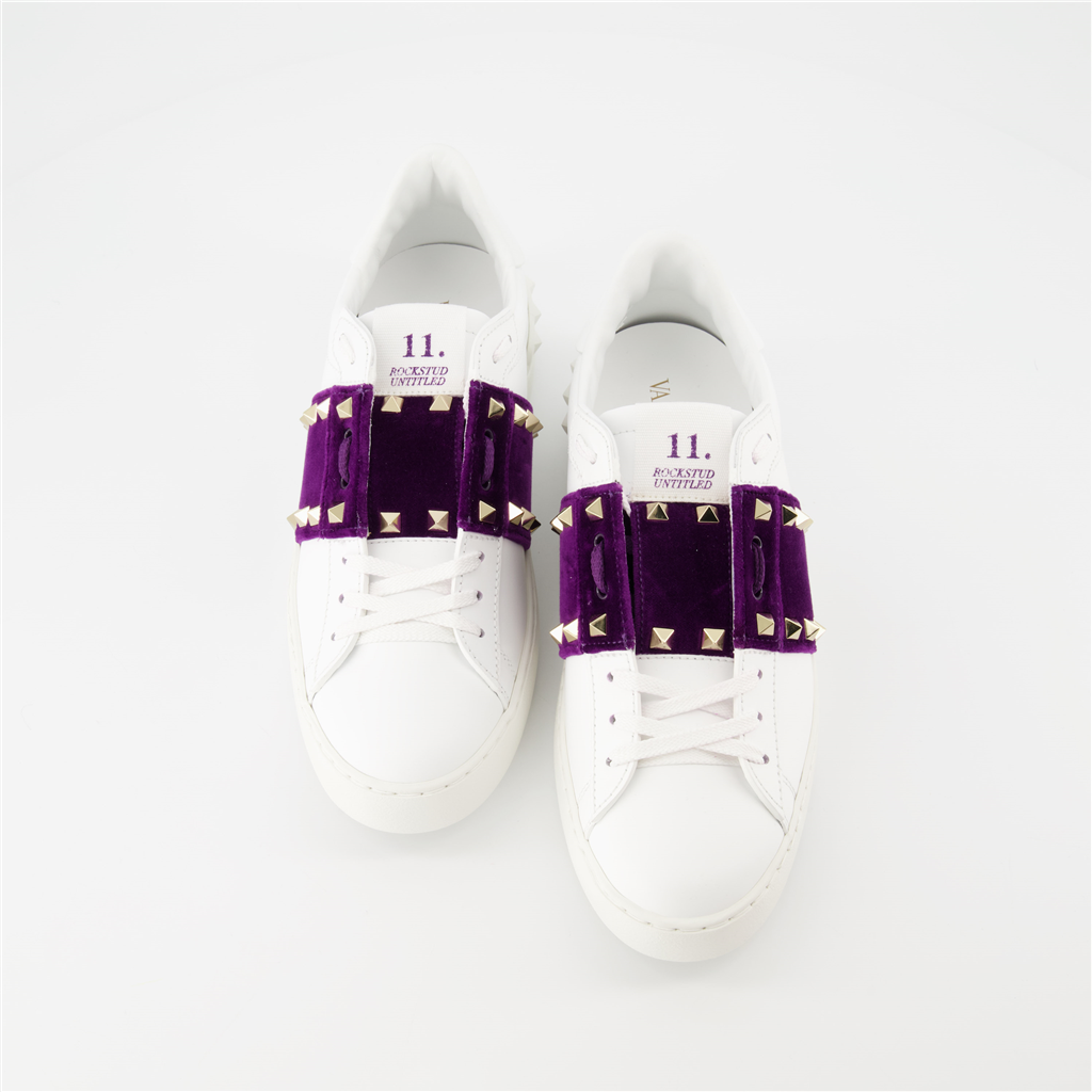 Sneakers Baskets Open Rockstud Valentino Garavani Viola Femme