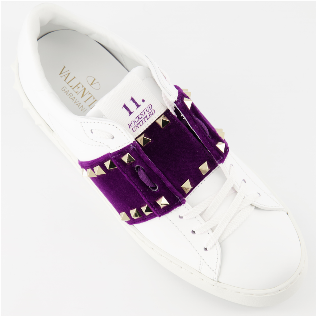 Sneakers Baskets Open Rockstud Valentino Garavani Viola Femme