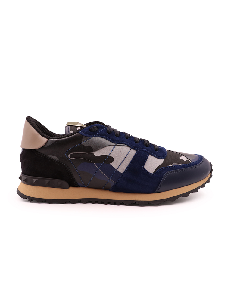 Chaussures de ville Baskets Rockrunner Valentino Garavani Bleu Homme