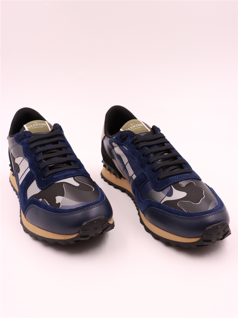 Chaussures de ville Baskets Rockrunner Valentino Garavani Bleu Homme