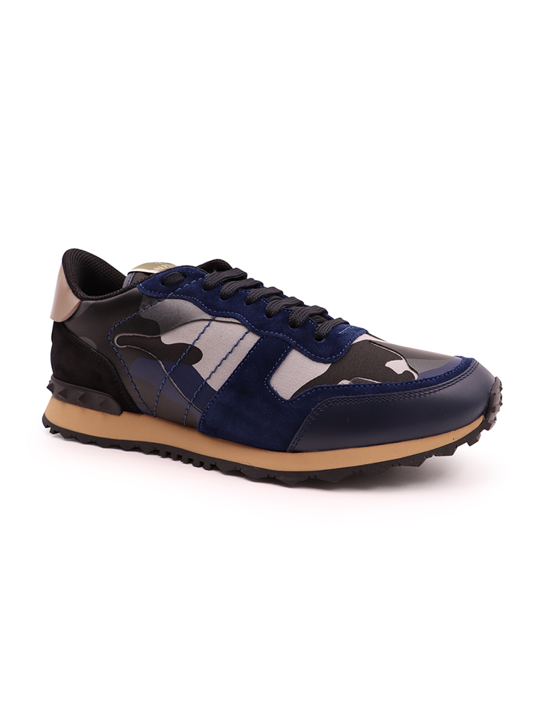 Chaussures de ville Baskets Rockrunner Valentino Garavani Bleu Homme