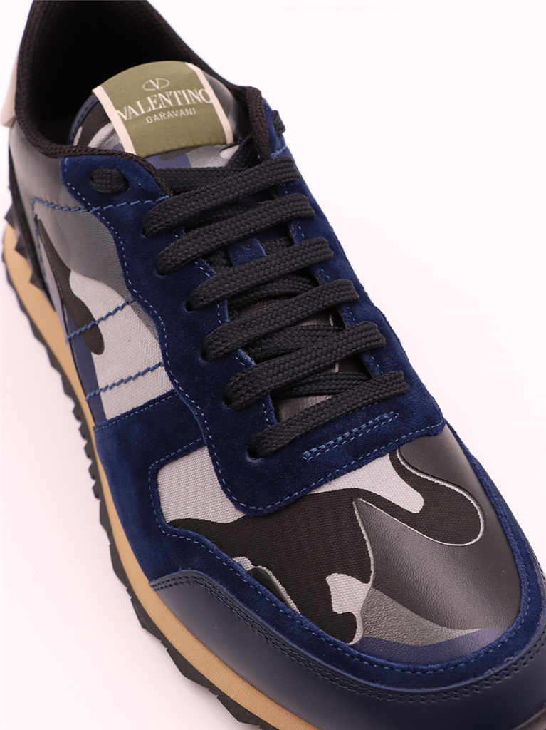 Chaussures de ville Baskets Rockrunner Valentino Garavani Bleu Homme