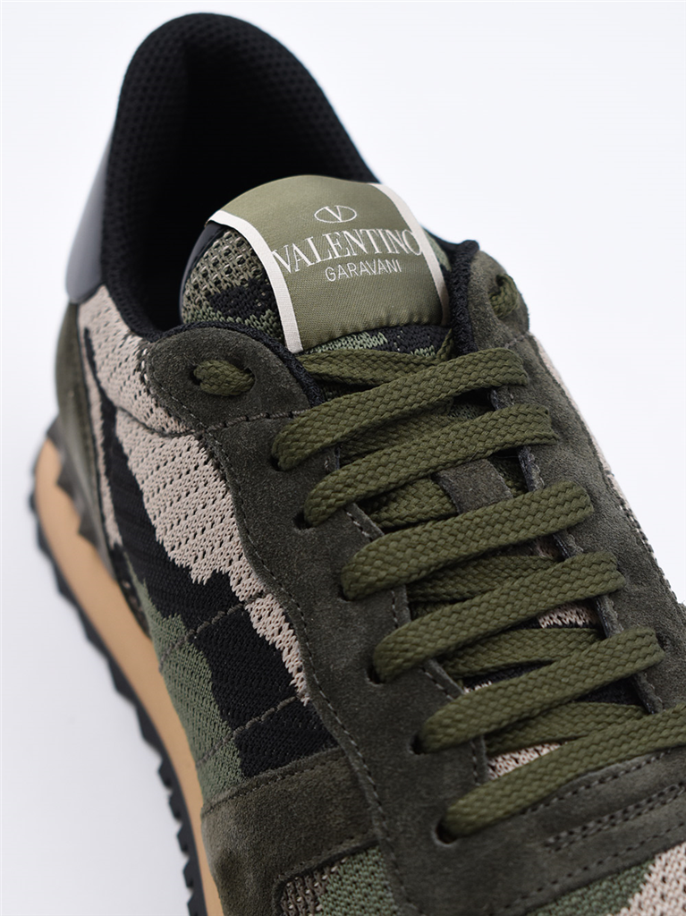 Baskets Baskets Rockrunner Valentino Garavani Vert Homme