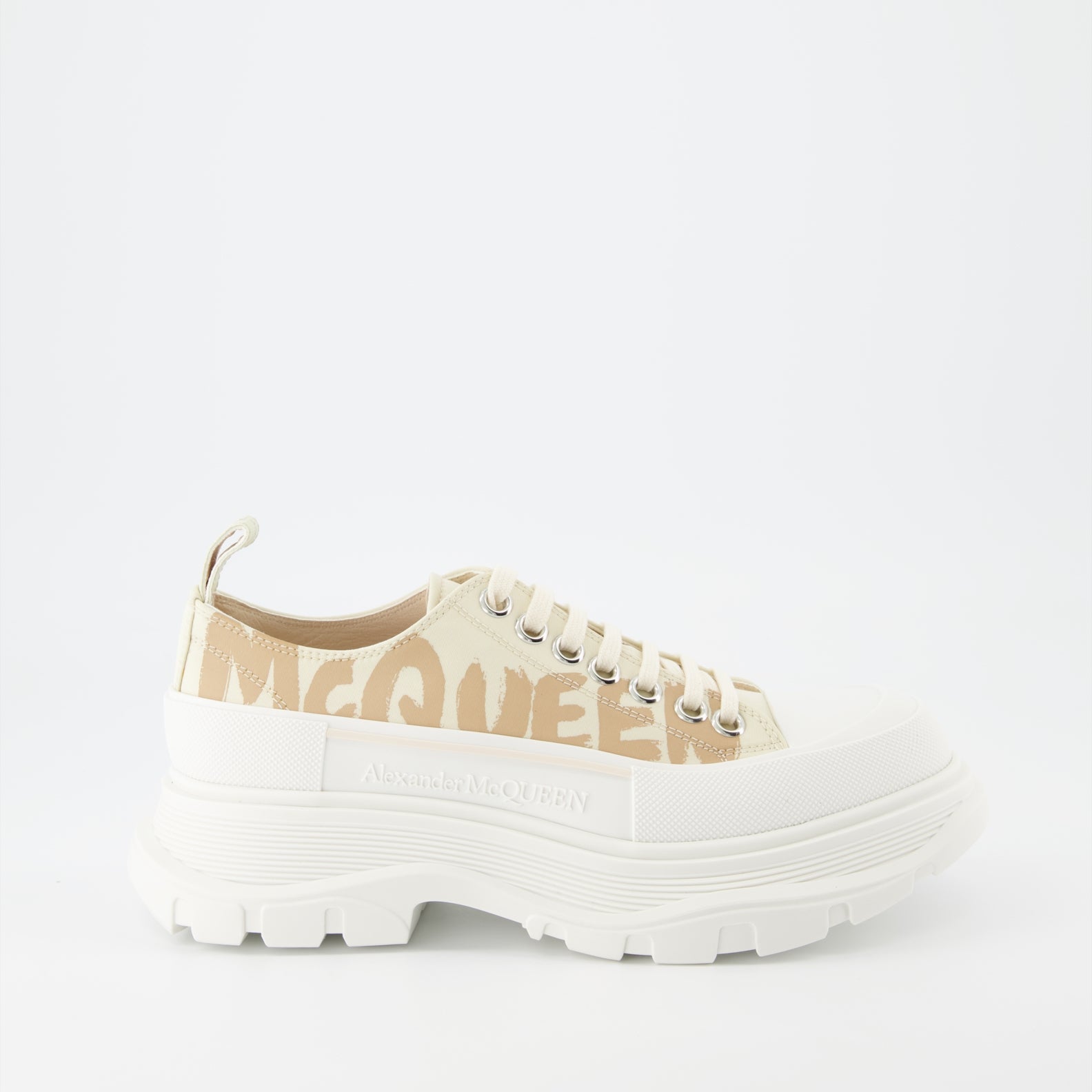 Baskets Baskets Tread Slick Graffiti Alexander McQueen Beige Femme