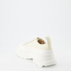 Tênis Baskets Tread Slick Graffiti Alexander McQueen Bege Femme