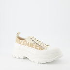 Tênis Baskets Tread Slick Graffiti Alexander McQueen Bege Femme
