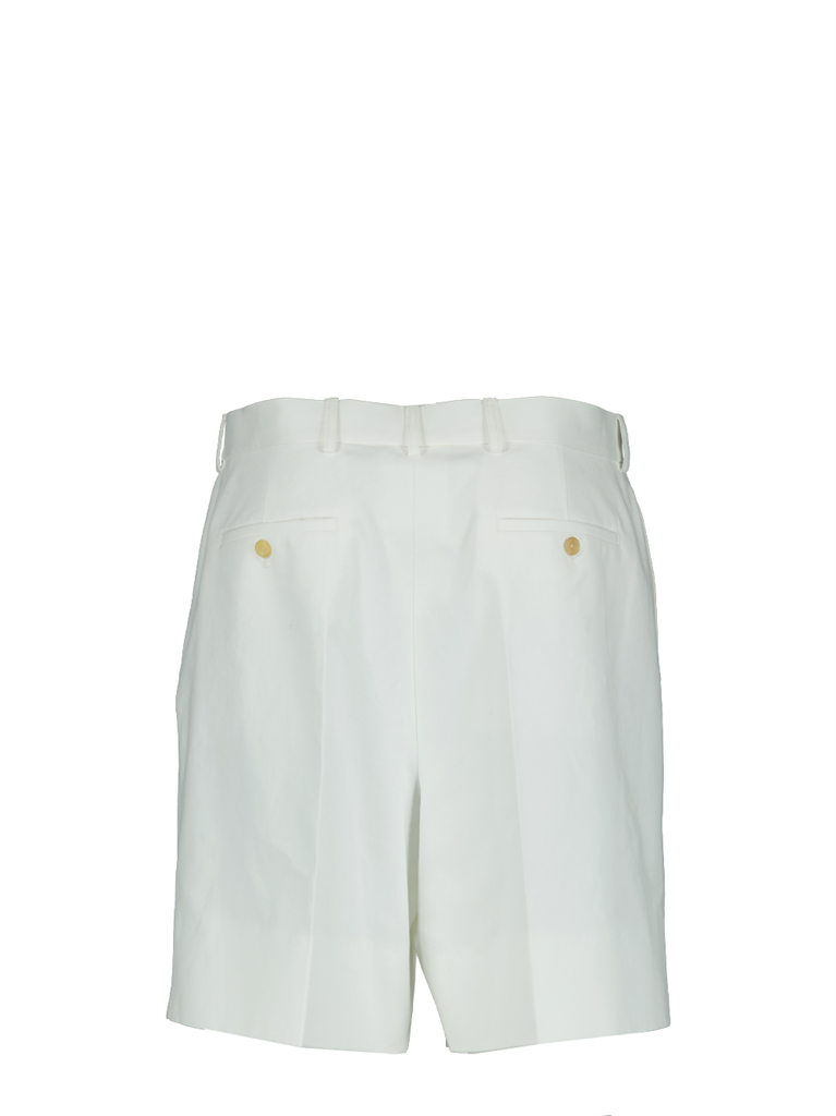 Shorts Calções de Algodão Alexander McQueen Branco Homme