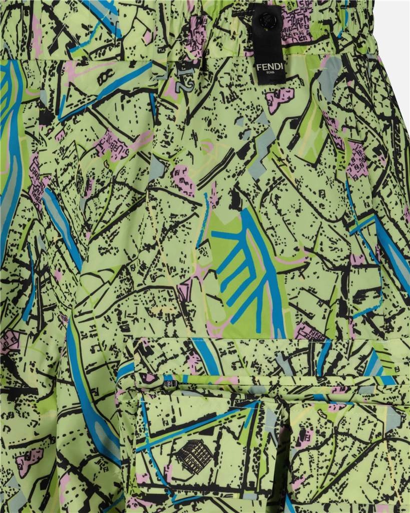 Shorts Bermuda Fendi Map Fendi Verde Homme