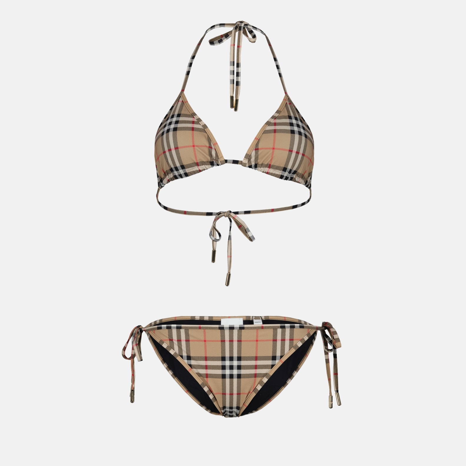 Moda mare Bikini Check Vintage Burberry Beige Femme