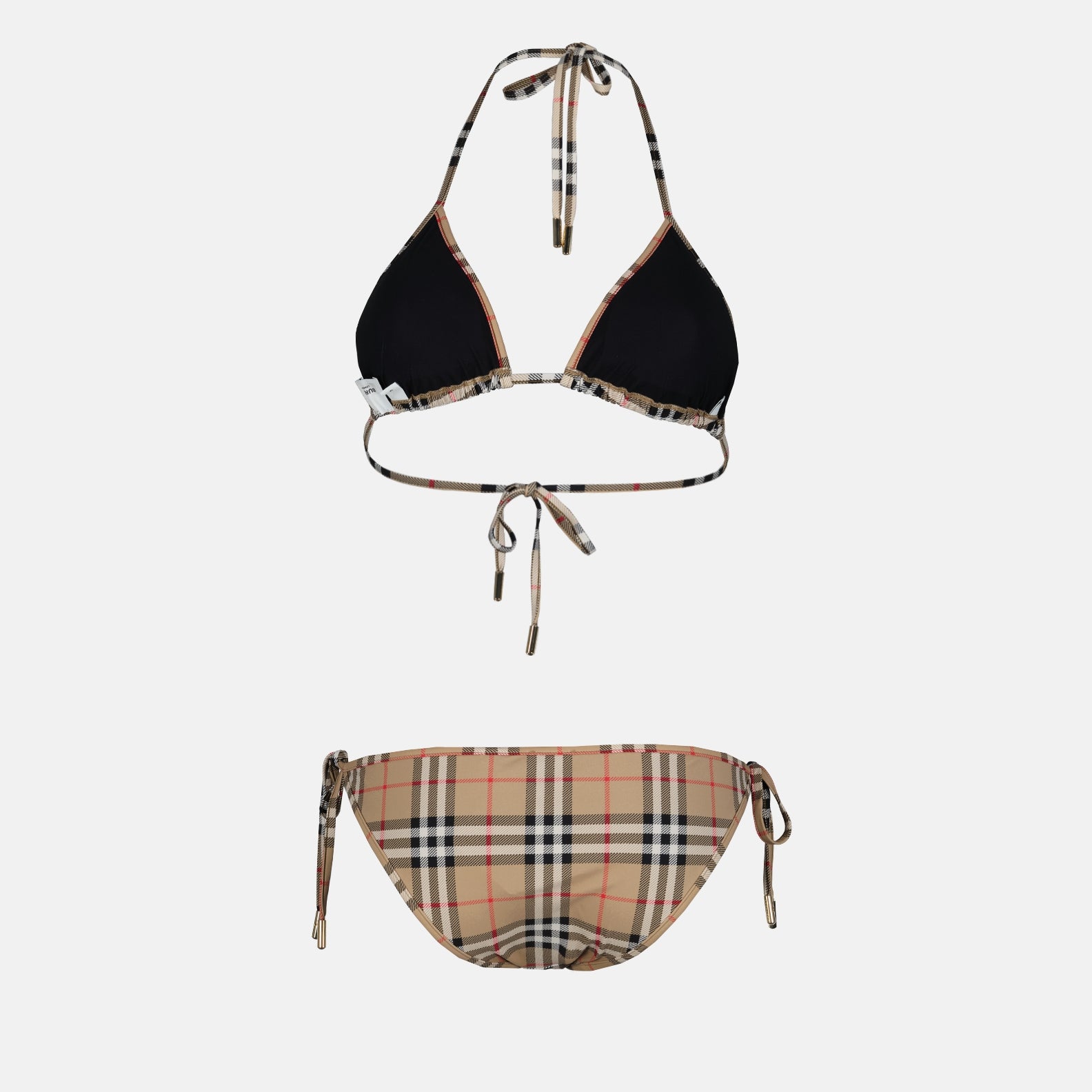 Moda mare Bikini Check Vintage Burberry Beige Femme