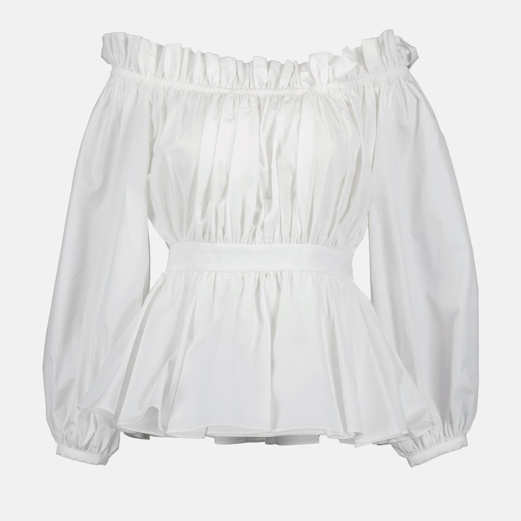 Tops Bardot collar blouse Alexander McQueen White Women