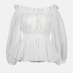 Tops Bardot collar blouse Alexander McQueen White Women