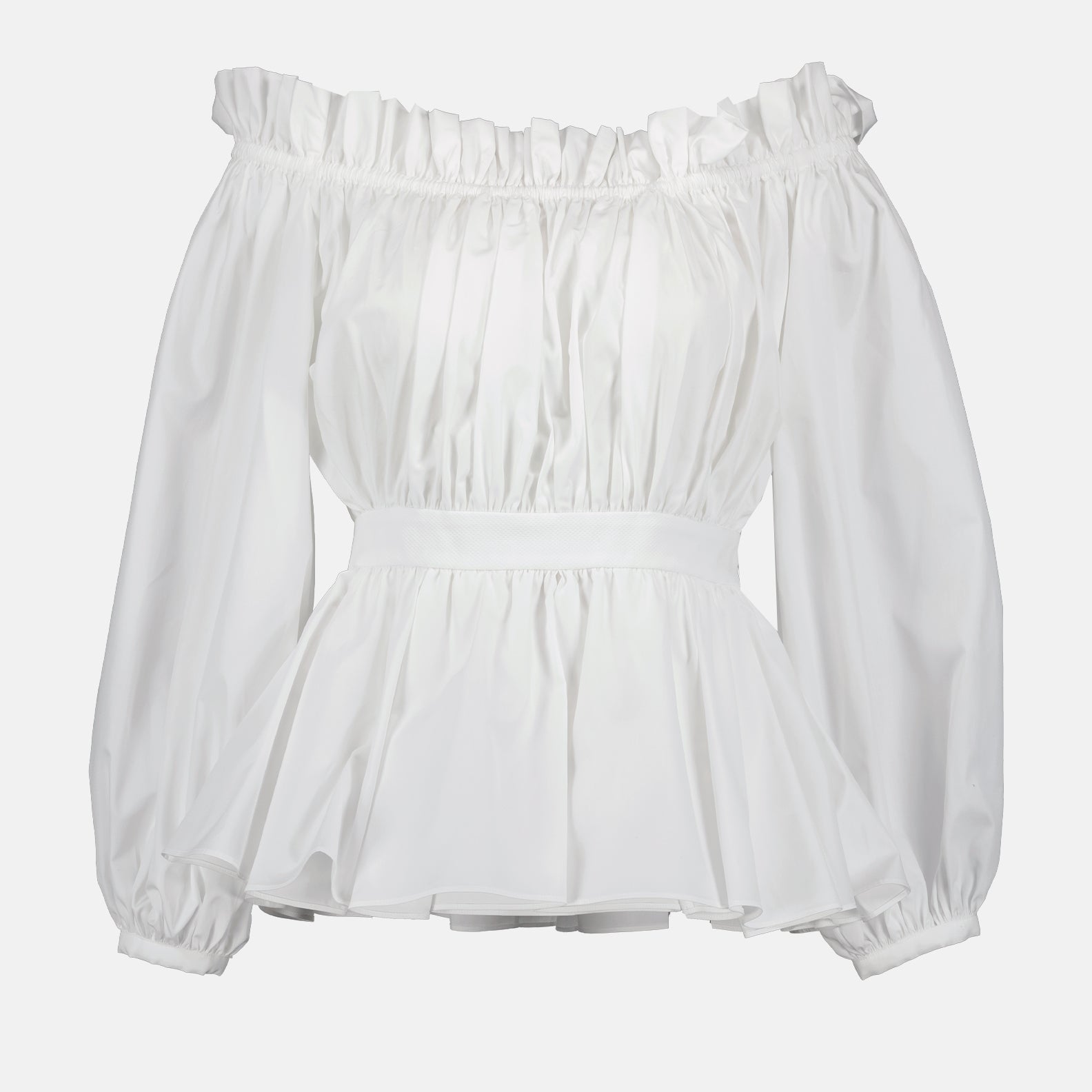 Tops Blouse à col bardot Alexander McQueen Blanco Femme