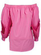 Sudaderas Blouse col Bardot MSGM Rosa Femme