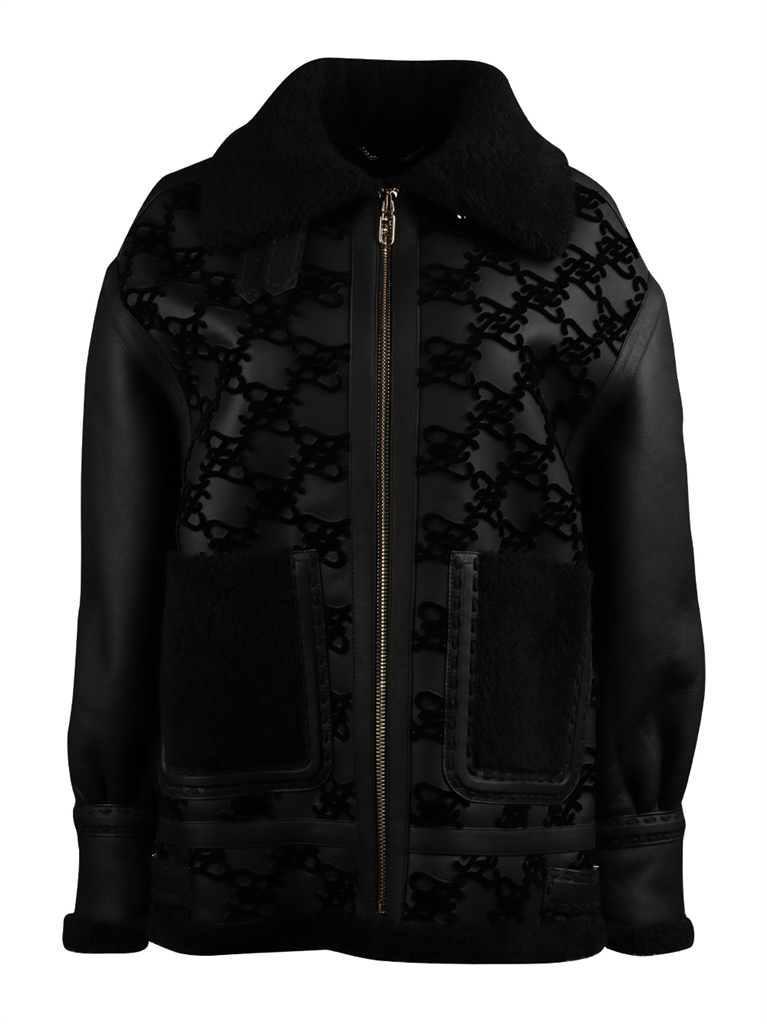 コート レザージャケット Fendi 黒 女性