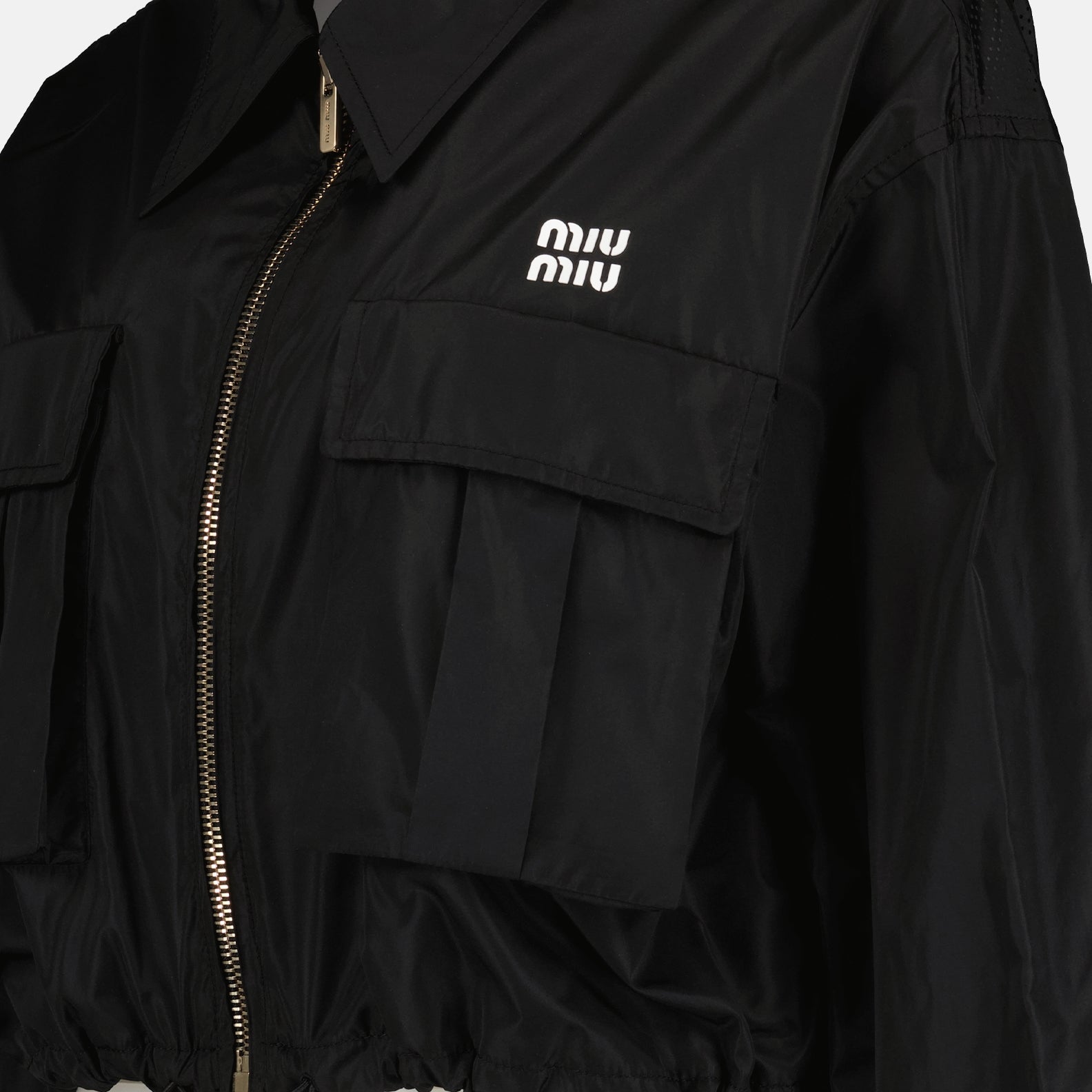 Jaquetas Blouson en soie technique Miu Miu Preto Femme