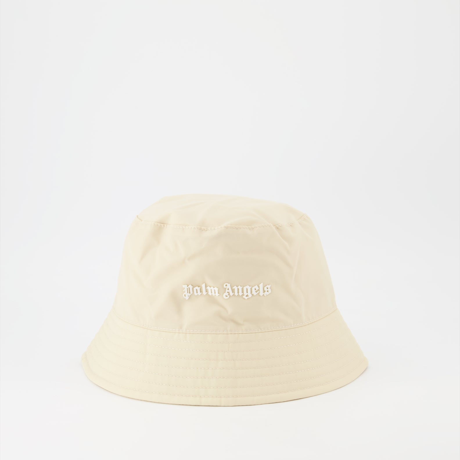 ハット・キャップ・ビーニー ロゴバケットハット Palm Angels ベージュ 女性