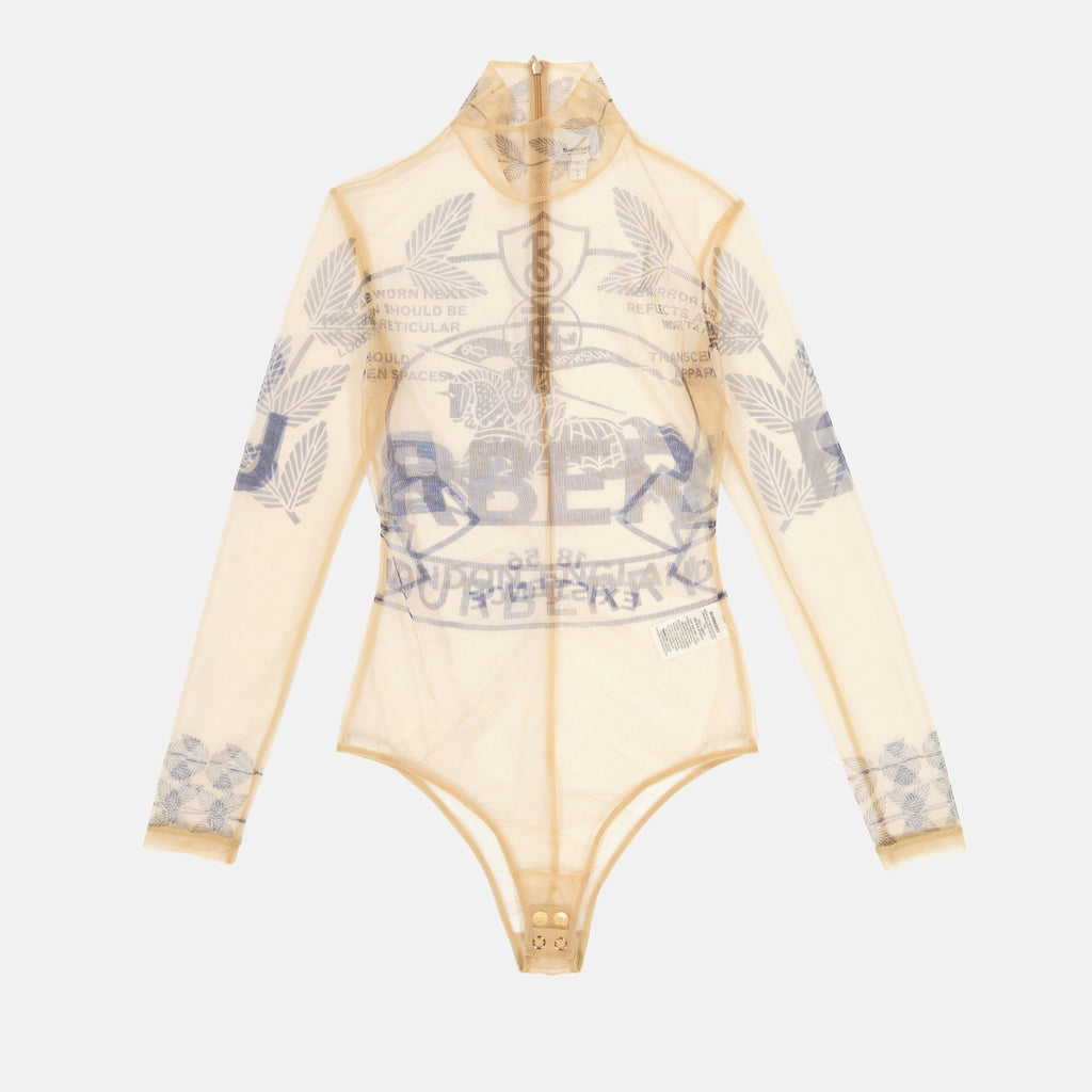 Tops Cavalier tulle bodysuit Burberry Beige Women