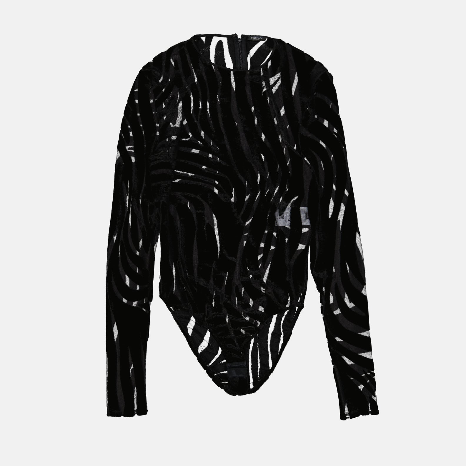 Tops Zebra Bodysuit Versace Black Women