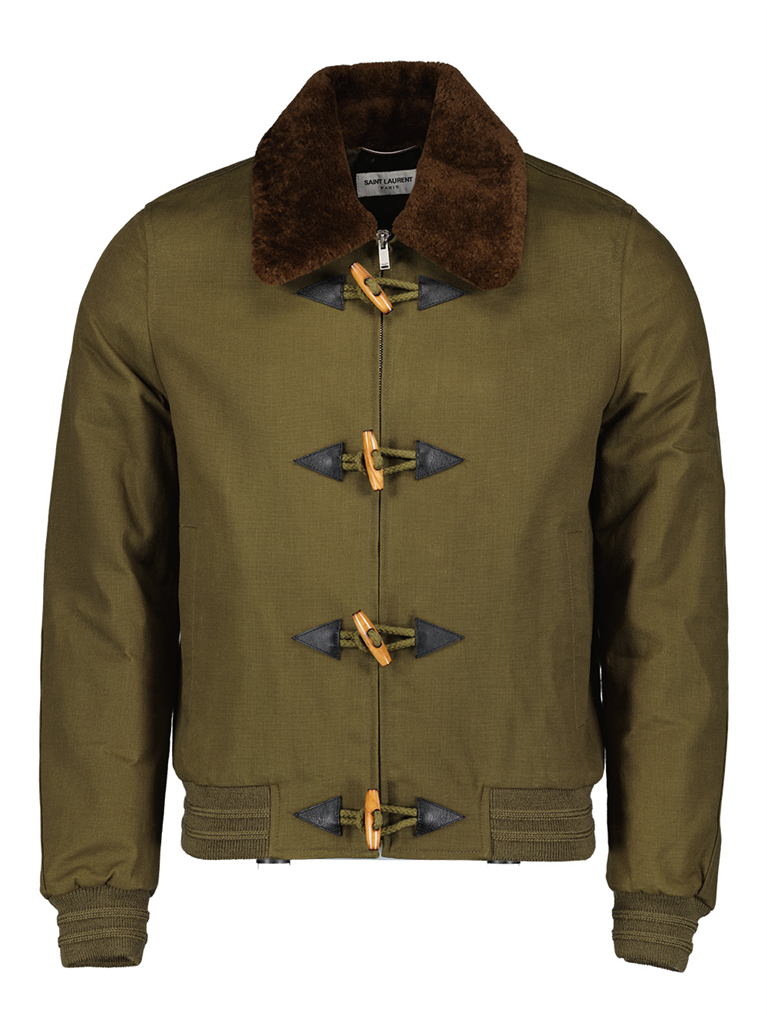 Jackets Shearling collar bomber jacket Saint Laurent Green Homme