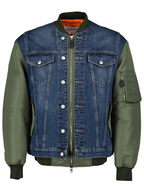 Jackets Bi-material bomber Alexander McQueen Blue Homme