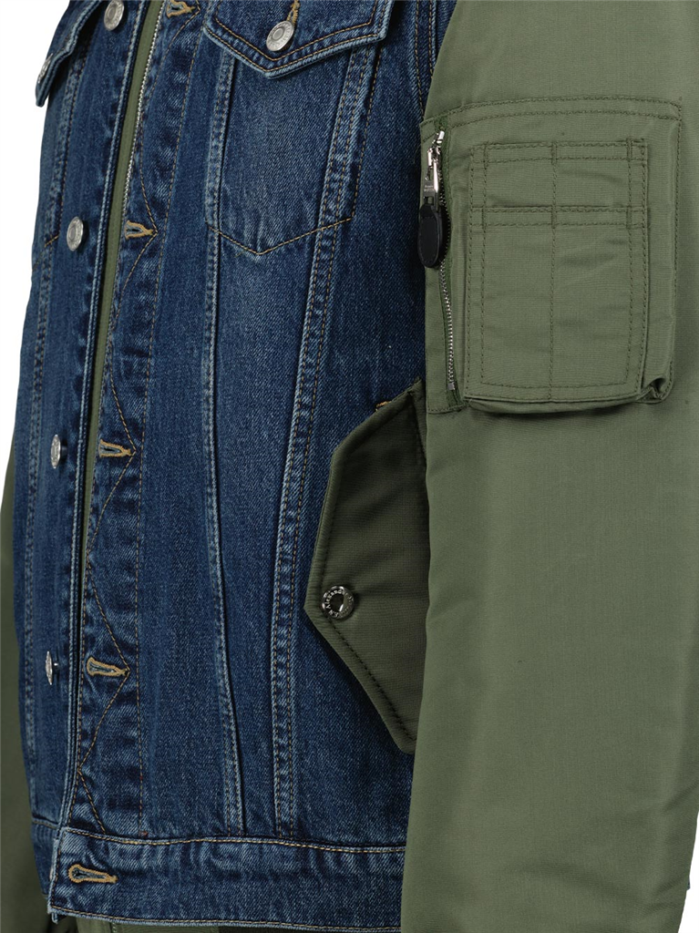 Jackets Bi-material bomber Alexander McQueen Blue Homme